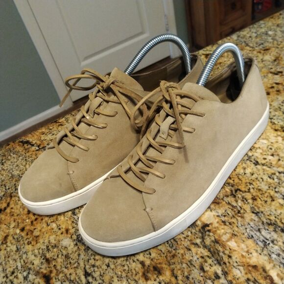 Michael Kors Men's Beige Leather Casual Low Top Shoes Sneakers HL16K Size 7.5 M - Picture 1 of 11